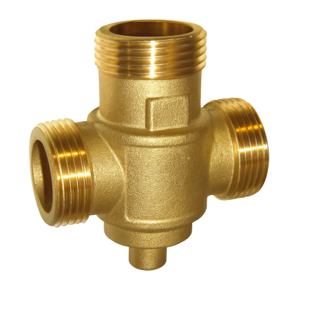 Obiecte si instalatii sanitare - Supapa termostatica anticondens Giacomini R157AY062, DN32, 55°C, alama, filet exterior, pentru cazane pe lemne si peleti