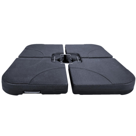 Gradina - Suport baza umbrela 50x50x8 cm, set 4 elemente umplere cu apa sau nisip, manere metalice, plastic rezistent, negru