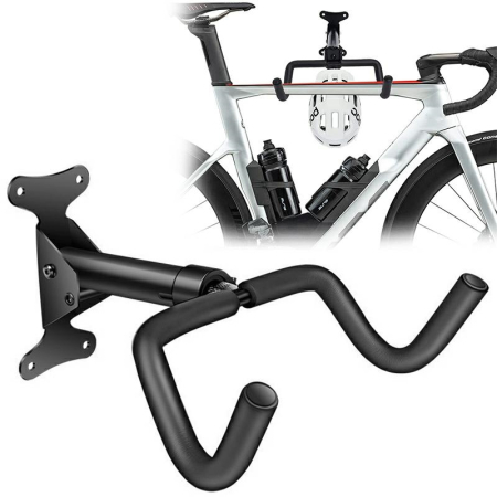 Suport bicicleta pliabil perete unghi reglabil metal compact, 36x26x15 cm, economisire spatiu, negru [2]