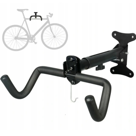 Suport bicicleta pliabil perete unghi reglabil metal compact, 36x26x15 cm, economisire spatiu, negru