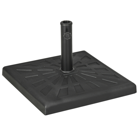 Prelate, pavilioane, umbrele terasa -  Suport de baza din rasina 19kg pentru umbrela de gradina, Greutati patrate pentru suportul pentru umbrele de exterior de pe piata pentru stalpi de Φ32mm, Φ38mm si Φ48mm, negru