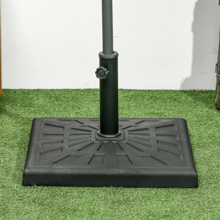  Suport de baza din rasina 19kg pentru umbrela de gradina, Greutati patrate pentru suportul pentru umbrele de exterior de pe piata pentru stalpi de Φ32mm, Φ38mm si Φ48mm, negru [8]