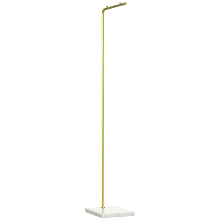 Mobila hol -  Suport de haina pentru intrare, dormitor si sufragerie din metal si marmura, 35x25x152 cm, auriu si alb