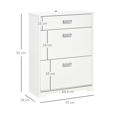  Suport de Pantofi Modern 2 Sertare pentru 16 Perechi de Pantofi si Sertar Mic 70x29x92cm [2]