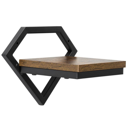 Suport de perete pentru flori, metal si MDF, 25,5x19 cm, negru/maro [7]