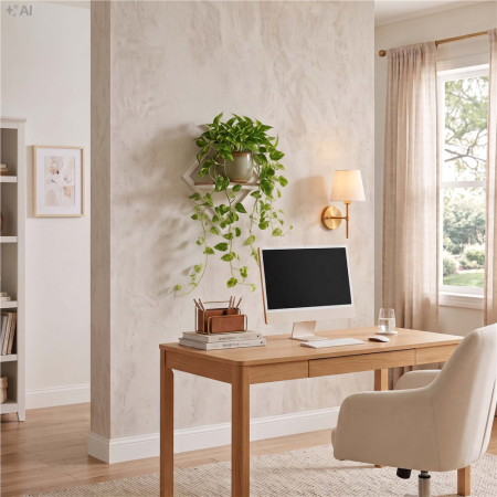 Suport de perete pentru ghiveci si plante decorative, cu polita din MDF si structura metalica rezistenta, montaj usor cu accesorii incluse, maxim 10 k [11]