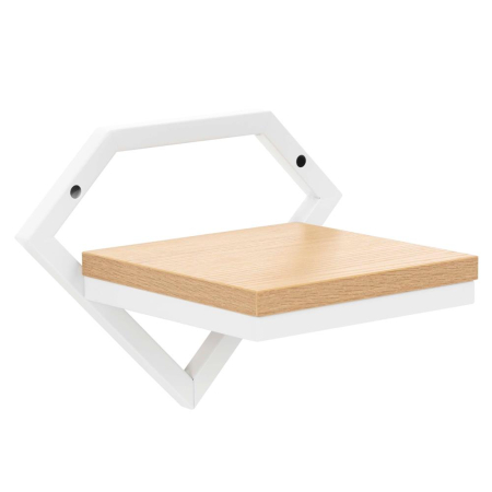 Living & hol - Suport de perete pentru ghiveci si plante decorative, cu polita din MDF si structura metalica rezistenta, montaj usor cu accesorii incluse, maxim 10 k