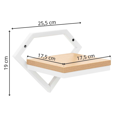 Suport de perete pentru ghiveci si plante decorative, cu polita din MDF si structura metalica rezistenta, montaj usor cu accesorii incluse, maxim 10 k [14]