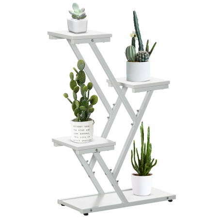 Living & hol -  Suport Ghivece Colt - Raft 4 Niveluri pentru Plante, Interior/Exterior