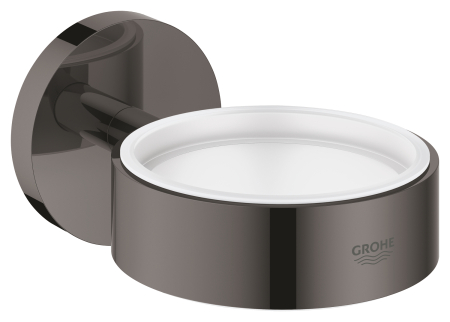 Suporturi si accesorii de baie - Suport Grohe 40369A01, Essentials, pahar sau savoniera, fixare ascunsa, lucios, grafit