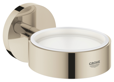 Suporturi si accesorii de baie - Suport Grohe 40369BE1, Essentials, pahar sau savoniera, fixare ascunsa, lucios, nickel