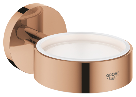 Suporturi si accesorii de baie - Suport Grohe 40369DA1, Essentials, pahar sau savoniera, fixare ascunsa, lucios, cupru