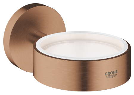 Suporturi si accesorii de baie - Suport Grohe 40369DL1, Essentials, pahar sau savoniera, fixare ascunsa, mat, cupru