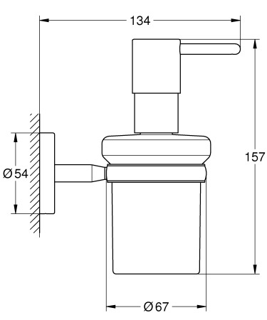 Suport Grohe 40585001, 111 mm, 54 mm, 2 orificii instalare, pe perete, metal, elemente fixare ascunse, Crom [6]