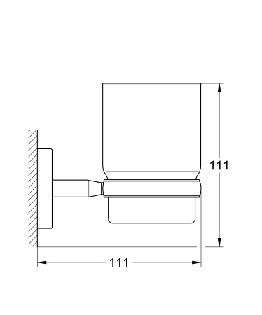 Suport Grohe 40585001, 111 mm, 54 mm, 2 orificii instalare, pe perete, metal, elemente fixare ascunse, Crom [7]