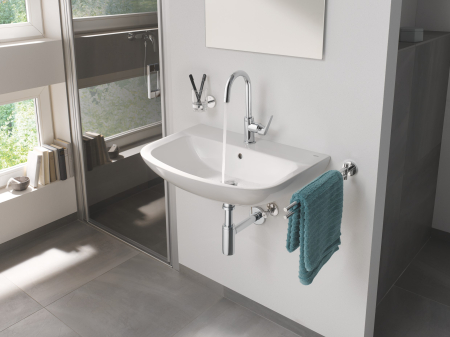 Suport Grohe 40585001, 111 mm, 54 mm, 2 orificii instalare, pe perete, metal, elemente fixare ascunse, Crom [2]