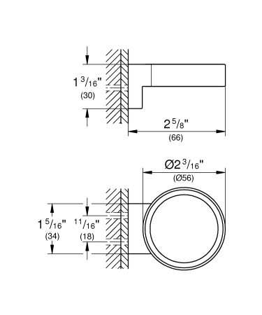Suport Grohe 41027AL0, Selection, montare pe perete, fixare ascunsa, mat, grafit [2]
