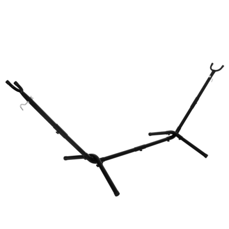 Mobilier gradina si terasa - Suport hamac din metal cu husa transport, reglabil pe inaltime si lungime, 270x99x95 cm, negru