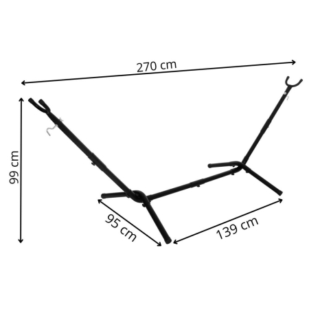 Suport hamac din metal cu husa transport, reglabil pe inaltime si lungime, 270x99x95 cm, negru [16]