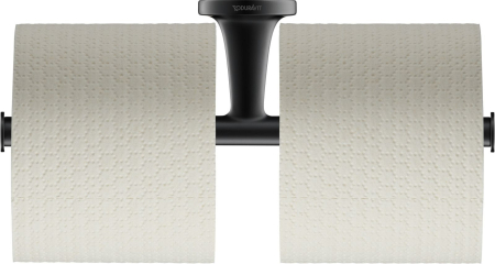 Suport hartie Duravit 0099384600, igienica Starck T, tip instalare pe perete, numar role hartie 2, negru [2]