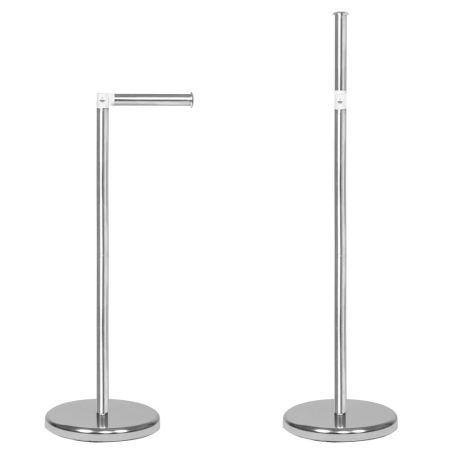 Suport hartie igienica 2 in 1 cu tija mobila, 68.5cm, argintiu [9]