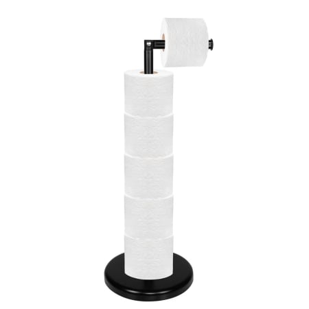 Suport hartie igienica 2 in 1 cu tija mobila, 68.5cm, negru [7]