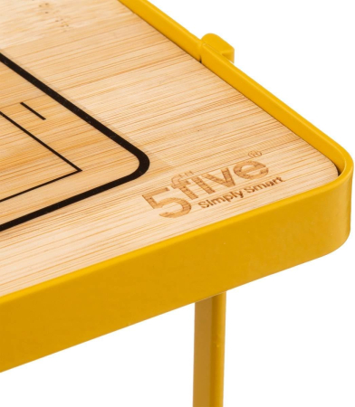 Suport hartie igienica 5Five cu raft depozitare, otel, 18x12x59 cm, galben [1]