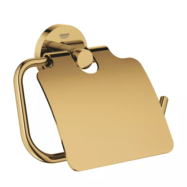 Accesorii WC - Suport hartie igienica cu aparatoare Grohe Essentials auriu lucios Cool Sunrise