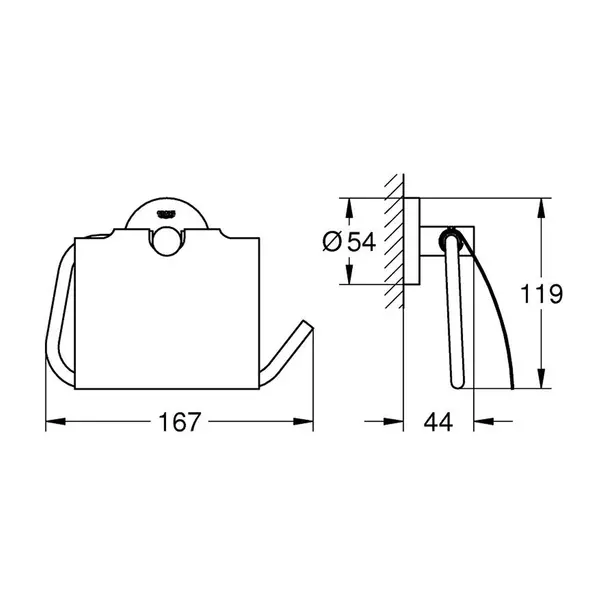 Suport hartie igienica cu aparatoare Grohe Essentials crom periat Supersteel [1]