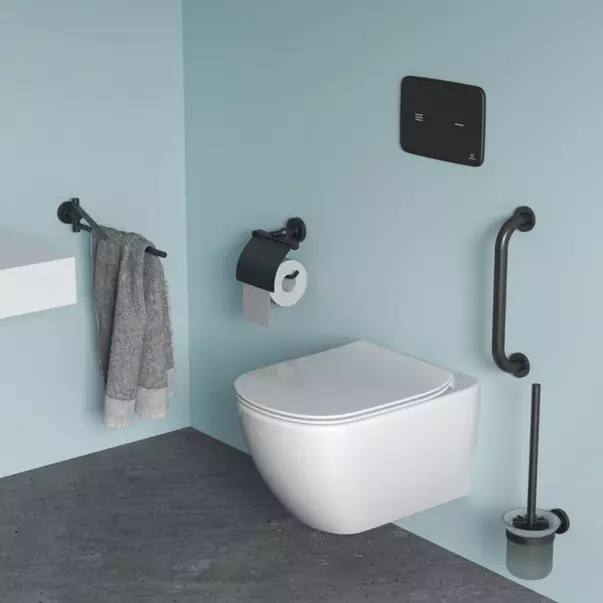 Suport hartie igienica cu aparatoare Ideal Standard IOM negru mat [1]