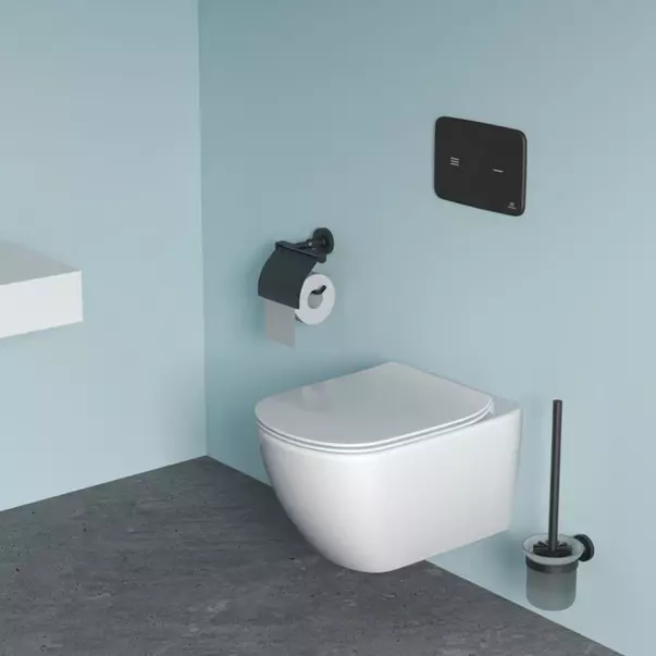 Suport hartie igienica cu aparatoare Ideal Standard IOM negru mat [2]