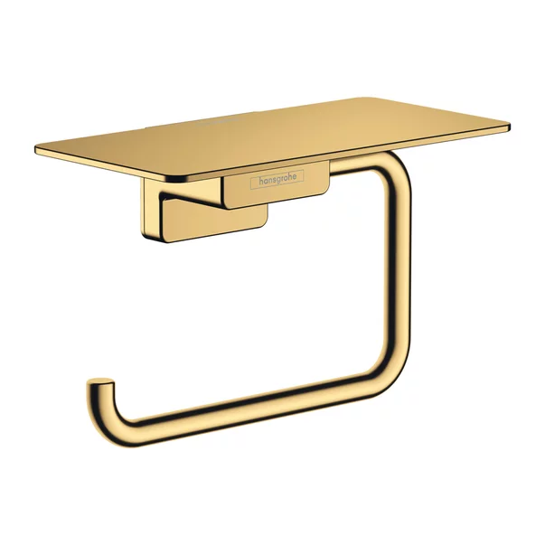 Accesorii WC - Suport hartie igienica cu raft Hansgrohe AddStoris auriu lucios