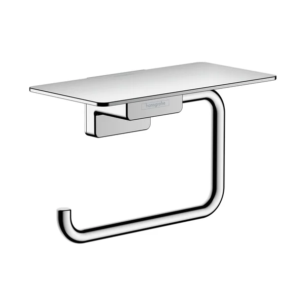 Accesorii WC - Suport hartie igienica cu raft Hansgrohe AddStoris crom lucios