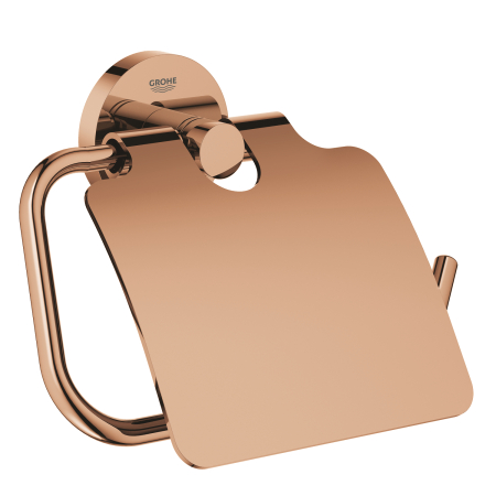 Suporturi si accesorii de baie - Suport hartie igienica Grohe 40367DA1, Essentials, 1 rola, fixare ascunsa, lucios, cupru