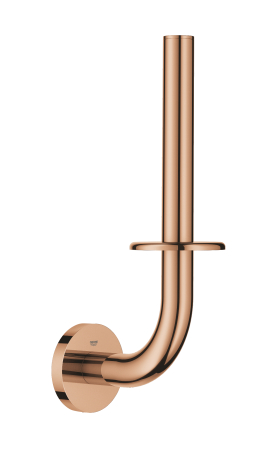 Suporturi si accesorii de baie - Suport hartie igienica Grohe 40385DA1, Essentials, montare pe perete, 1 rola, fixare ascunse, lucios, cupru