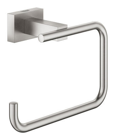 Suporturi si accesorii de baie - Suport hartie igienica Grohe 40507DC1, Essentials Cube, pe perete, metal, mat, otel satinat