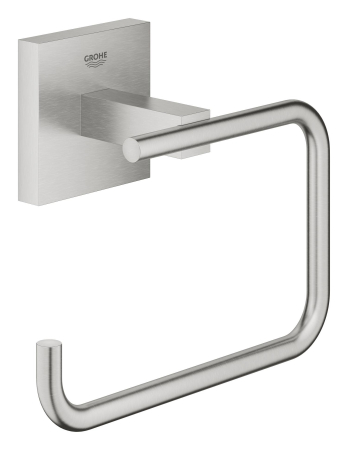Suporturi si accesorii de baie - Suport hartie igienica Grohe 40978DC0, Start Cube, pe perete, metal, mat, otel satinat