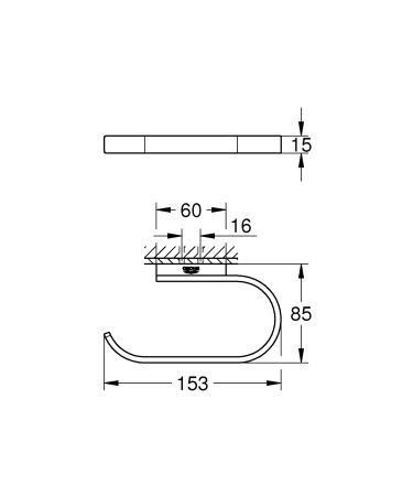 Suport hartie igienica Grohe 41068DA0, Selection, 1 rola, montare pe perete, fixare ascunsa, lucios, cupru [2]