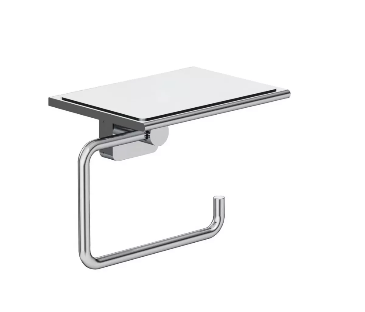 Suporturi si accesorii de baie - Suport hartie igienica Kludi Vela, pe perete, etajera, metal, crom, 2597105