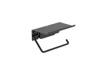 Baie - Suport hartie igienica Roca A817731NB0, 130 mm, 81 mm, 1 role hartie, 2 orificii instalare, pivotanta, Negru
