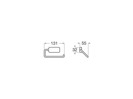Suport hartie igienica Roca A817732C00, 131 mm, 55 mm, 1 role hartie, 2 orificii instalare, pivotanta, Crom [1]