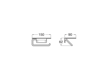 Suport hartie igienica Roca A817889NB0, 150 mm, 90 mm, 1 role hartie, 2 orificii instalare, pe perete, Negru [1]