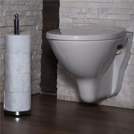 Suport hartie igienica tip tija, 51cm, argintiu cromat [2]