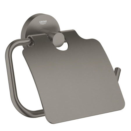 Accesorii baie - Suport hartie WC Grohe 41179AL0, Start, aparente, capac, metal, mat, grafit