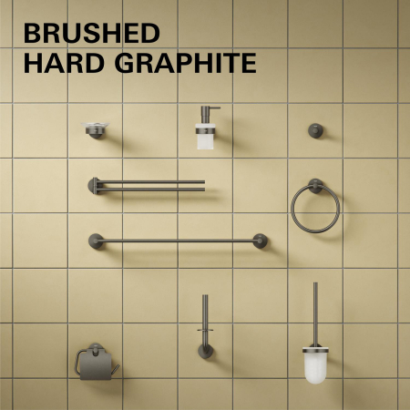 Suport hartie WC Grohe 41179AL0, Start, aparente, capac, metal, mat, grafit [4]