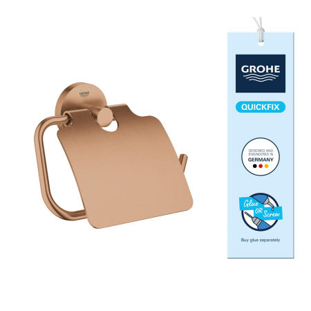 Suport hartie WC Grohe 41179DL0, 167 mm, 119 mm, 1 role hartie, 2 orificii instalare, pivotanta, Cupru [4]
