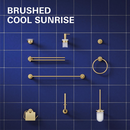 Suport hartie WC Grohe 41179GN0, Start, aparente, capac, metal, mat, auriu [6]