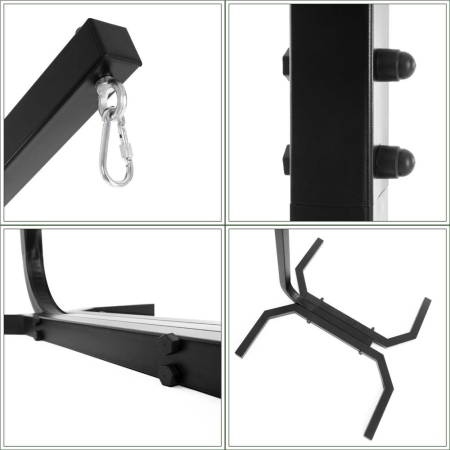 Suport leagan tip cuib sau hamac suspendat, cadru otel, maxim 180 kg, 92x92x205 cm, negru [17]