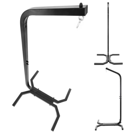 Suport leagan tip cuib sau hamac suspendat, cadru otel, maxim 180 kg, 92x92x205 cm, negru [2]