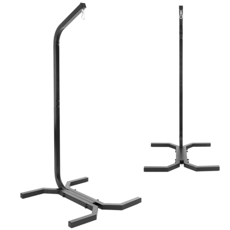 Suport leagan tip cuib sau hamac suspendat, cadru otel, maxim 180 kg, 92x92x205 cm, negru [5]